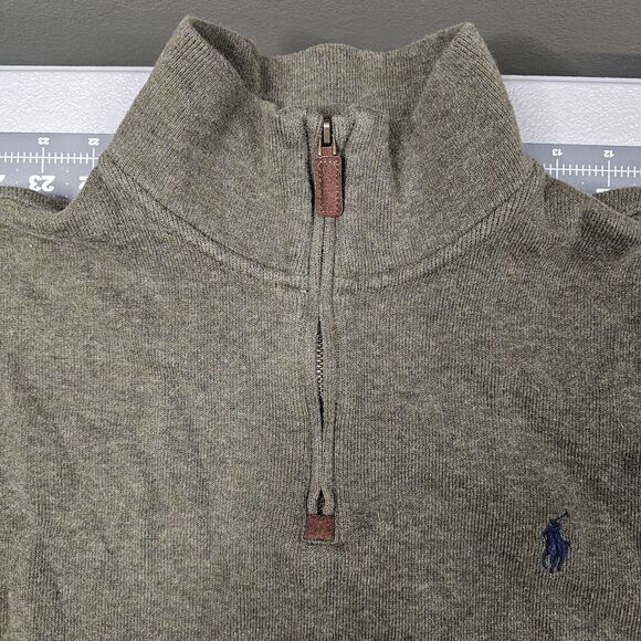 Polo Ralph Lauren Sweater Large Estate Rib 1/4 Zip Preppy Academia Golf - Picture 3 of 9